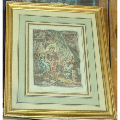 Gravure "Interieur" par BOUCHER