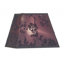 Abat-jour carré décor ton sur ton violet