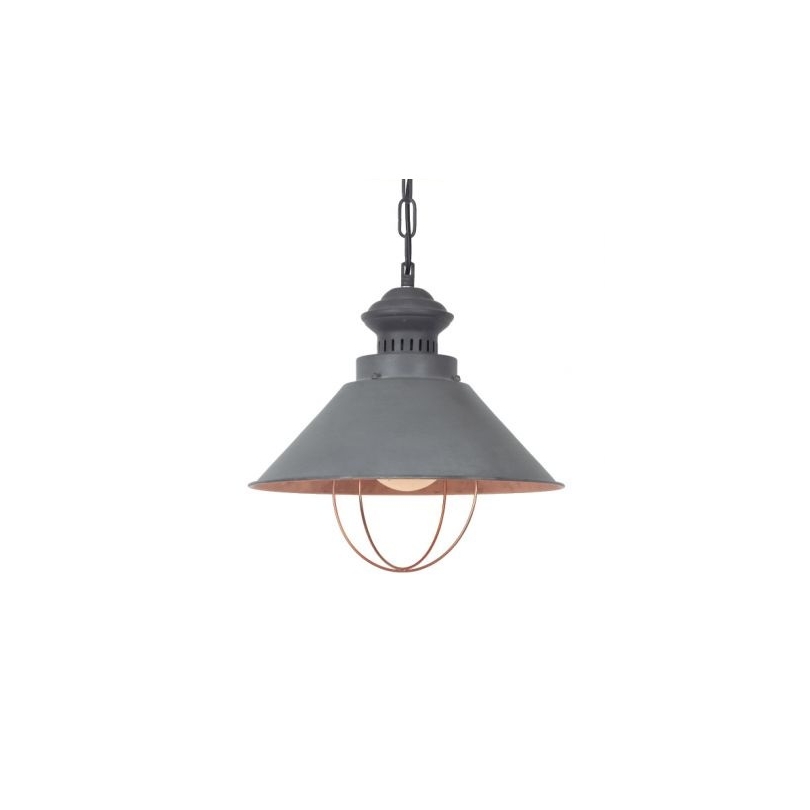 Suspension en tôle Gris et cuivre