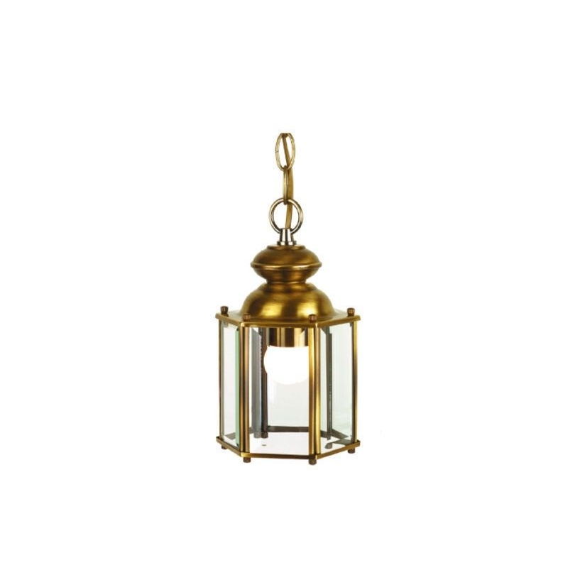 Petite lanterne hexagonale en laiton