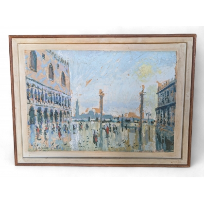 Tableau \"Venise lumineuse\" signé Percival PERNET