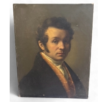 Tableau "Portrait" par C. PRADIER