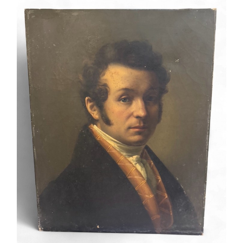 Tableau "Portrait" par C. PRADIER