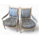 Paire de fauteuils Louis XVI laqués blanc
