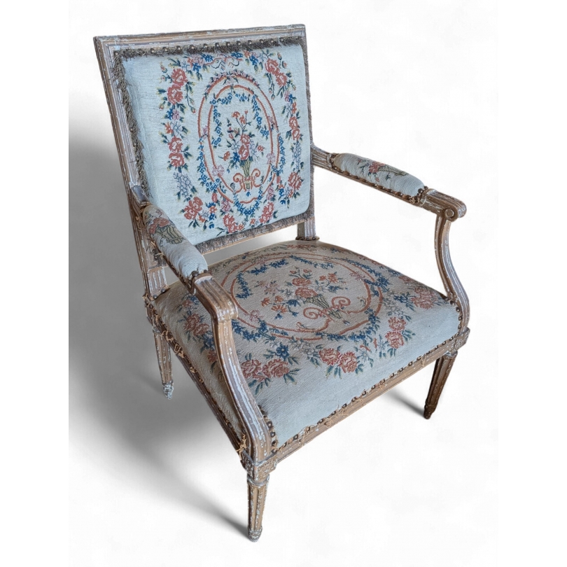 Louis XVI armchair lacquered b