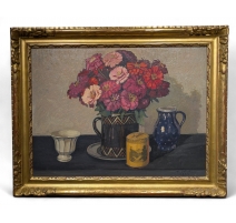 Tableau "Bouquet de Fleurs" signé Th. DELACHAUX