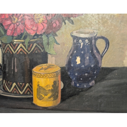 Paintings | Painting entitled ‘Bouquet of Flowers’ signed DELACHAUX Moinat SA  – Antiques and home décor