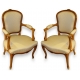 Paire de fauteuils cabriolets Louis XV