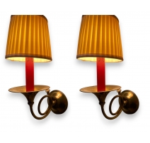 Paire d'appliques Cor de chasse