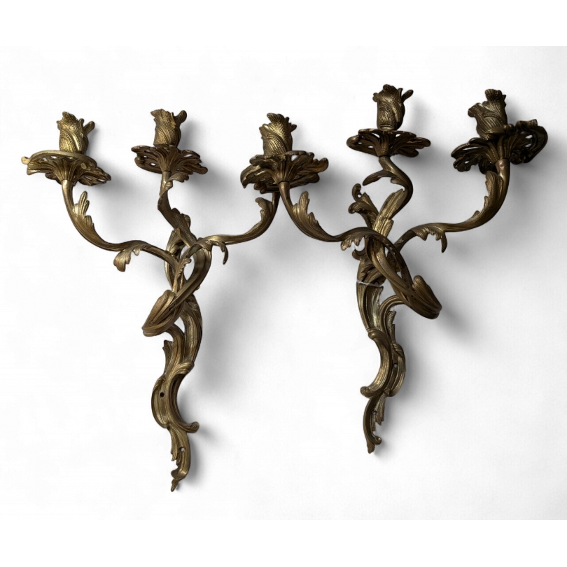 Pair of bracket lamps 3 lights