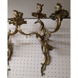 Moinat SA 出品的一对路易十五风格三灯壁灯 - 古董与装饰艺术