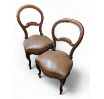 Paire de chaises Louis-Philippe, cuir