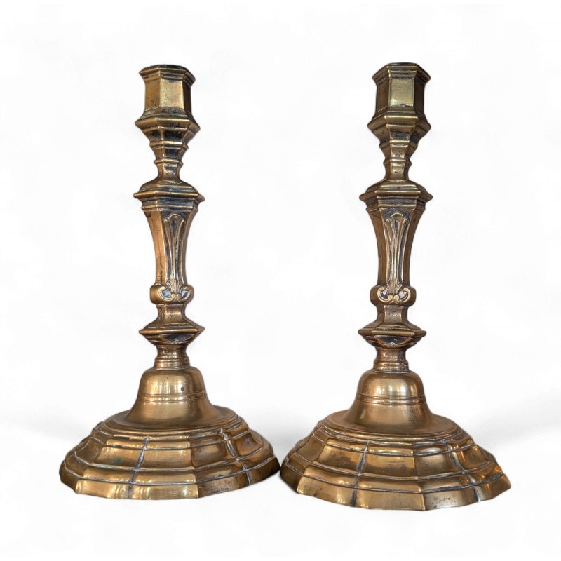 Pair of Regency-style candlesticks in gilded bronze by  Moinat SA  - Antiques and home décor