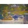 Tableau \"Le goûter à Bellerive\" signé ALK