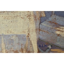 Tableau \"Le goûter à Bellerive\" signé ALK