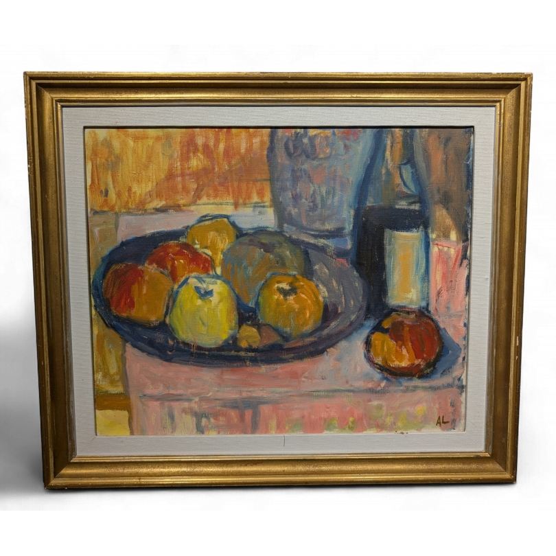 Tableau \"Assiette d\'été\" signé AL