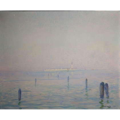Tableau \"Venise\" signé Alf. BOLLE 1921