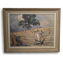 Tableau "Les moissons" signé David BURNAND