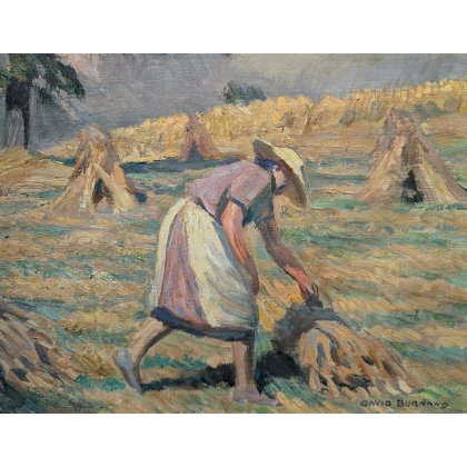 Tableau \"Les moissons\" signé David BURNAND