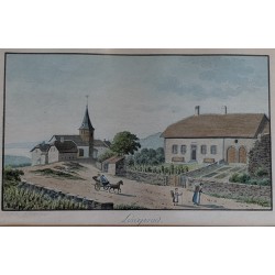 Radierung „Cure de Longirod“, signiert WEIBEL.  bei Moinat SA  – Antiquitäten und Dekoration –  Radierungen, Lithografien