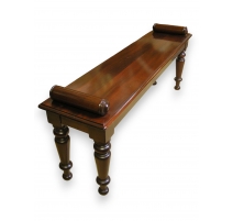 Banquette anglaise en acajou à rouleaux