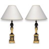  Paire de lampes en bronze doré patiné sur  Moinat SA  - Antiquités décoration