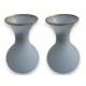 Paire de vases en opaline gorge de pigeon