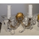 Paire d'appliques en verre à deux lumières
