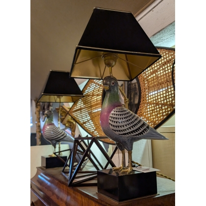  Lampe "Pigeon" en porcelaine, socle sur  Moinat SA  - Antiquités décoration