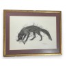 Encre de Chine "Loup et saumon" signée G. BRESSLER