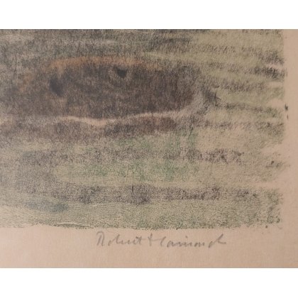 Gravure "Famille de castors" signé Robert HAINARD