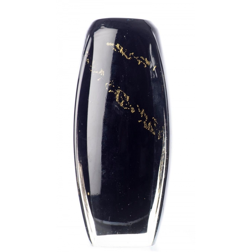 Vase en verre, jaspés de poudre intercalaire dorée