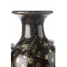 Vase en verre, jaspés de poudre intercalaire doré