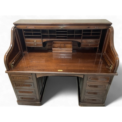 American mahogany desk with 8 drawers