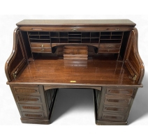 Bureau américain en acajou à 8 tiroirs