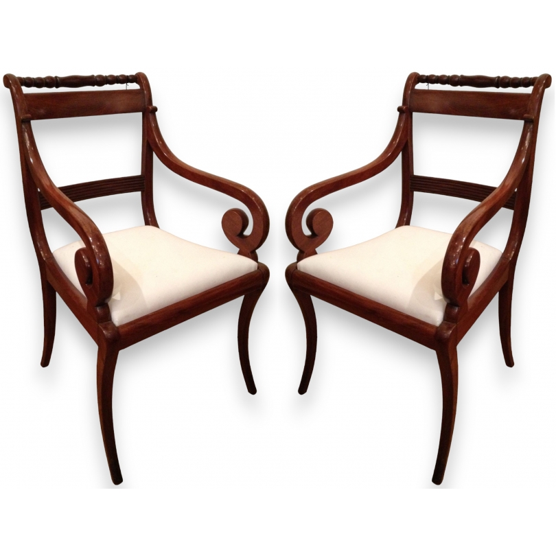 Pair of Regency-style armchairs. Available from Moinat SA – Antiques and home décor