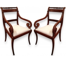 Pair of elbow armchairs.