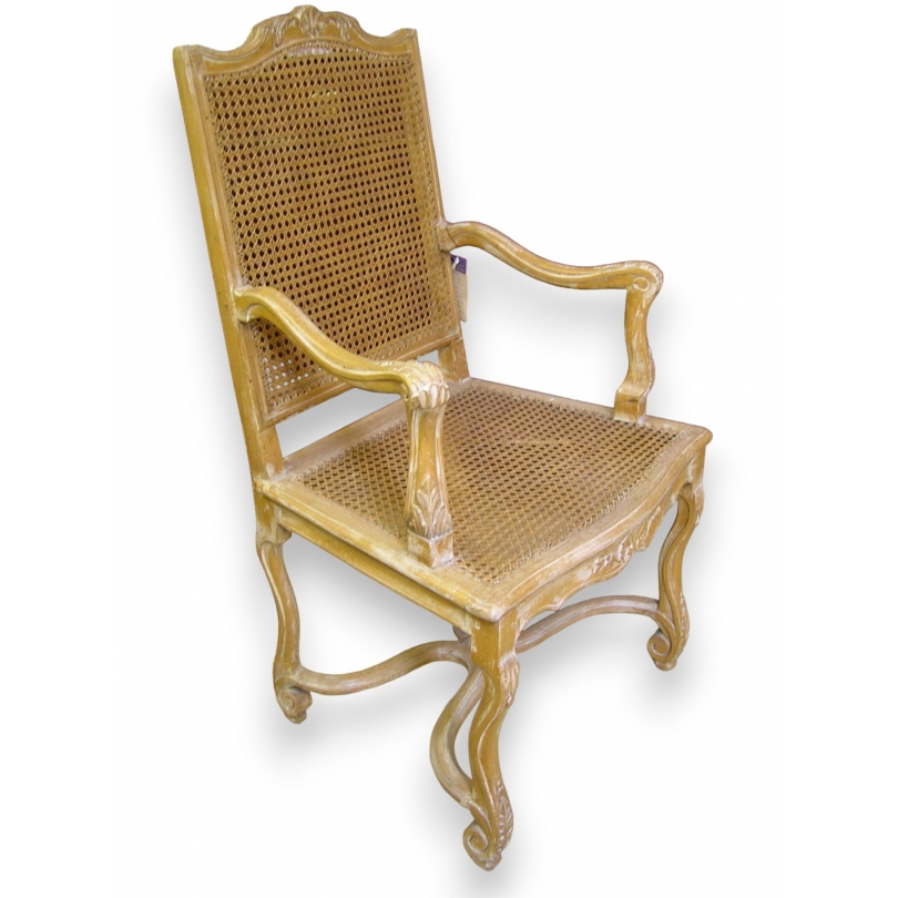 Louis XIV-style cane armchair, model by Moinat SA – Antiques and interior design