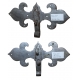 Paire de charnières "Fleur de lys" en fer forgé