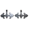 Pair of wrought-iron ‘Fleur de lys’ hinges