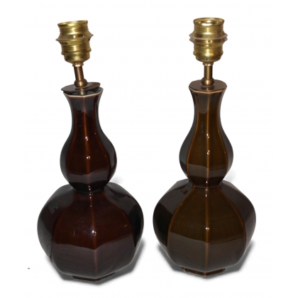  Paire de vases en porcelaine montés en sur  Moinat SA  - Antiquités décoration