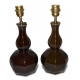 Paire de vases en porcelaine brune
