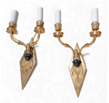 Paire d'appliques en bronze doré