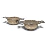 Paire de salières en argent et cristal