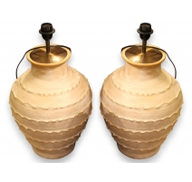 Paire de lampes en terre cuite