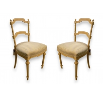 Paire de chaises Napoléon III laquées