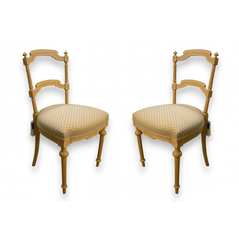 Paire de chaises Napoléon III laquées