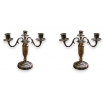 Paire de bougeoirs style Louis XVI