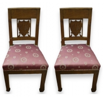 Paire de chaises Empire dossier à médaillon