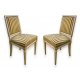 Paire de chaises style Louis XVI laquées